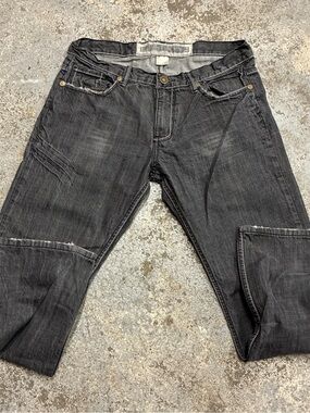Relaxed Fit Black Washed Men's Jeans skater baggy distressed